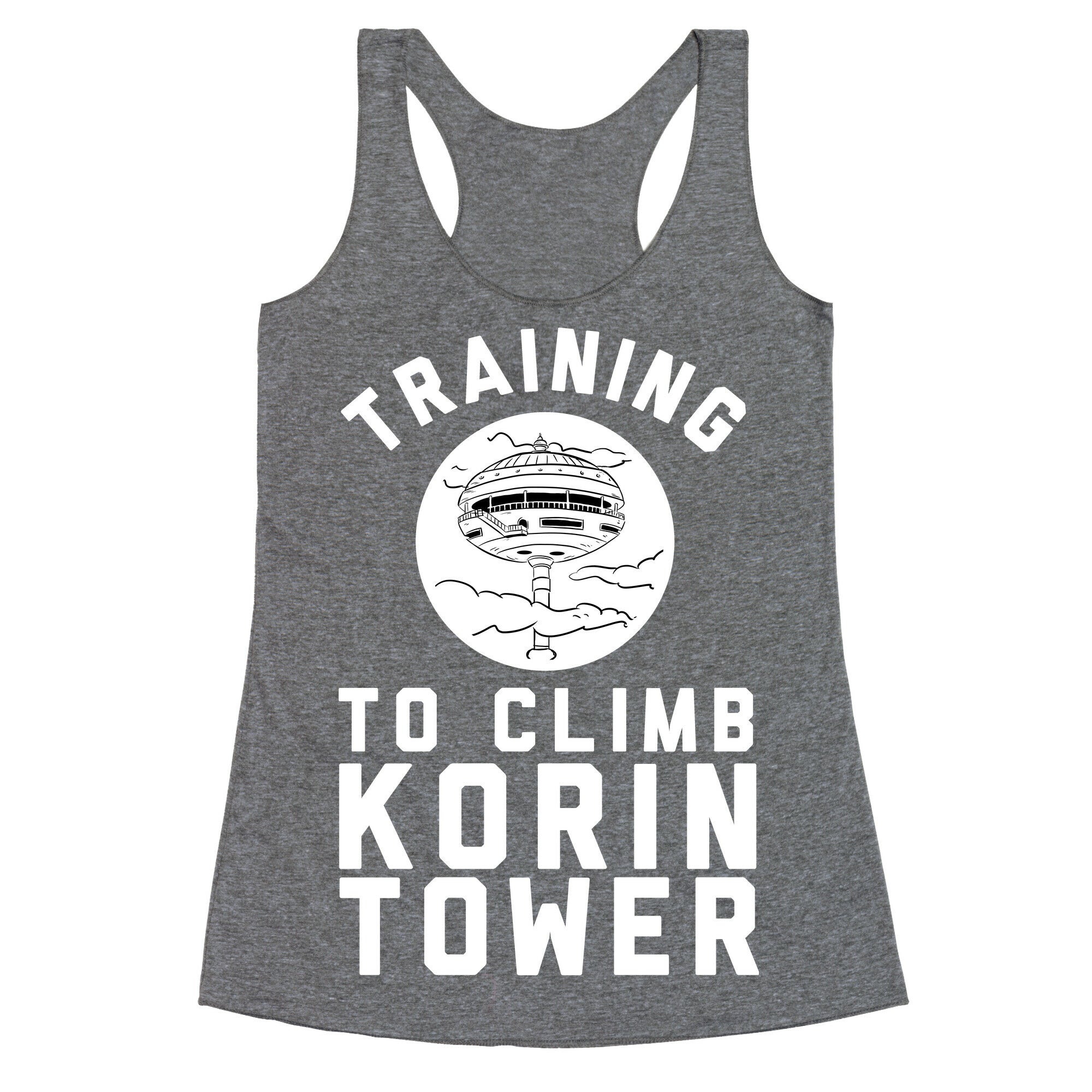 Training To Climb Korin Tower Racerback Tank